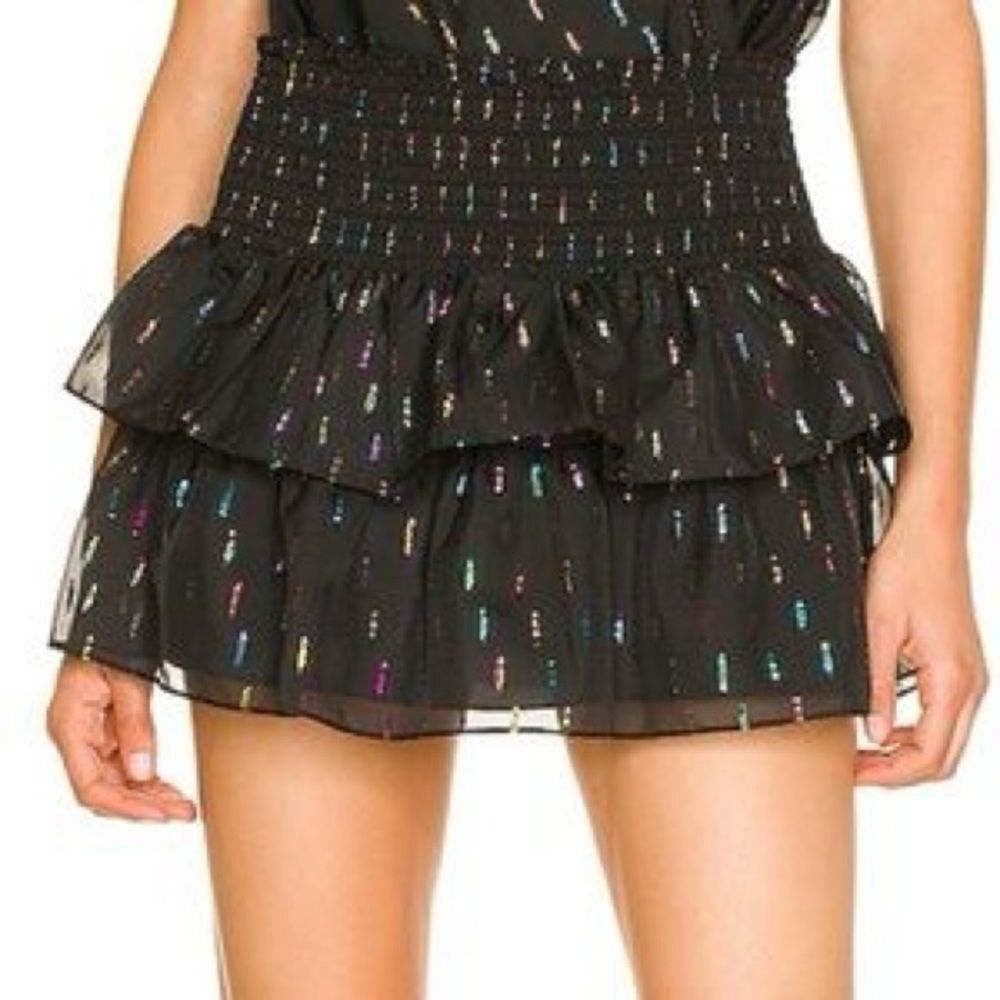 Amanda Uprichard Black Multicolor Prism Aurelie Skirt M Bachelorette Festival